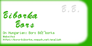 biborka bors business card
